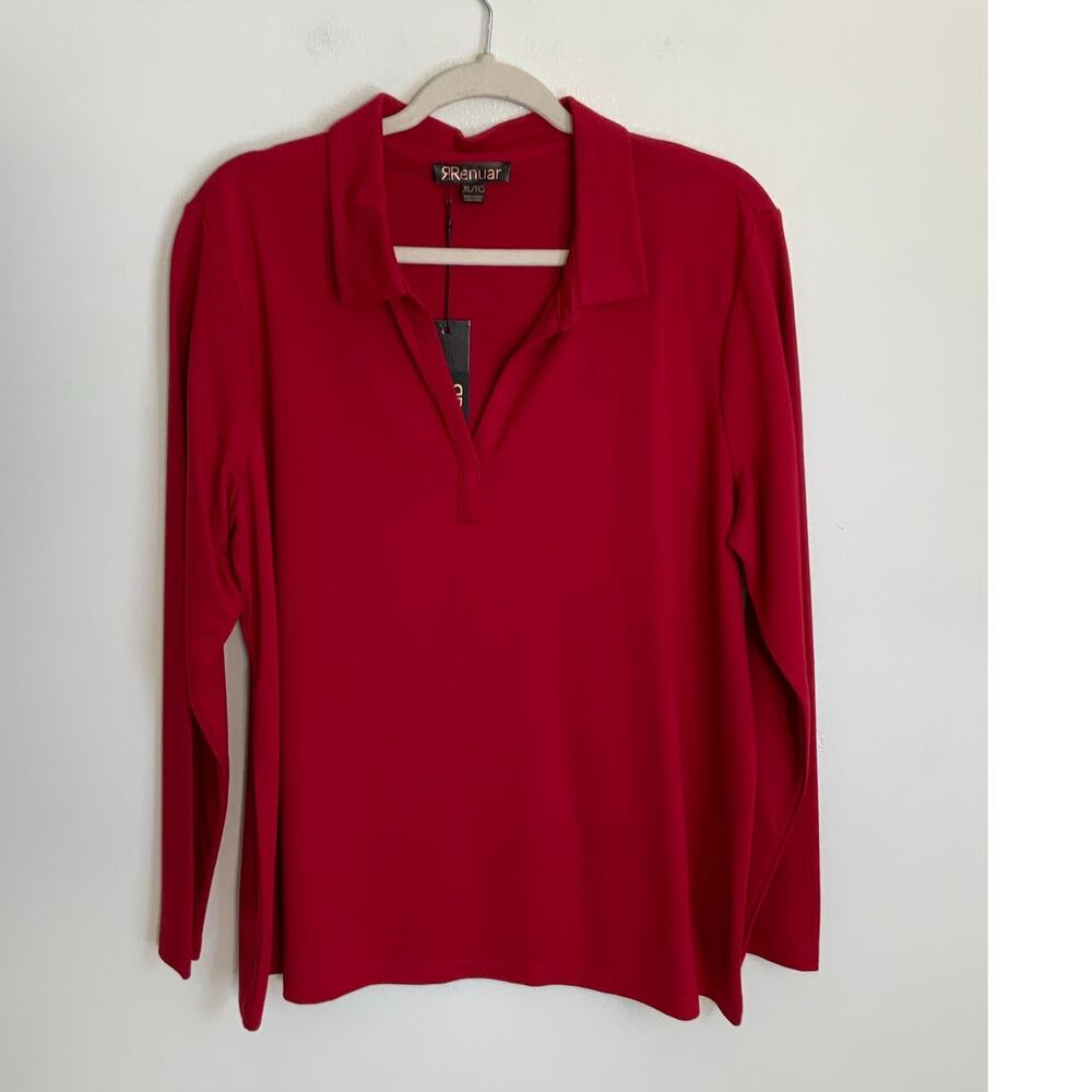 Renuar Buttery Soft Red Polo shirt NWT size xl